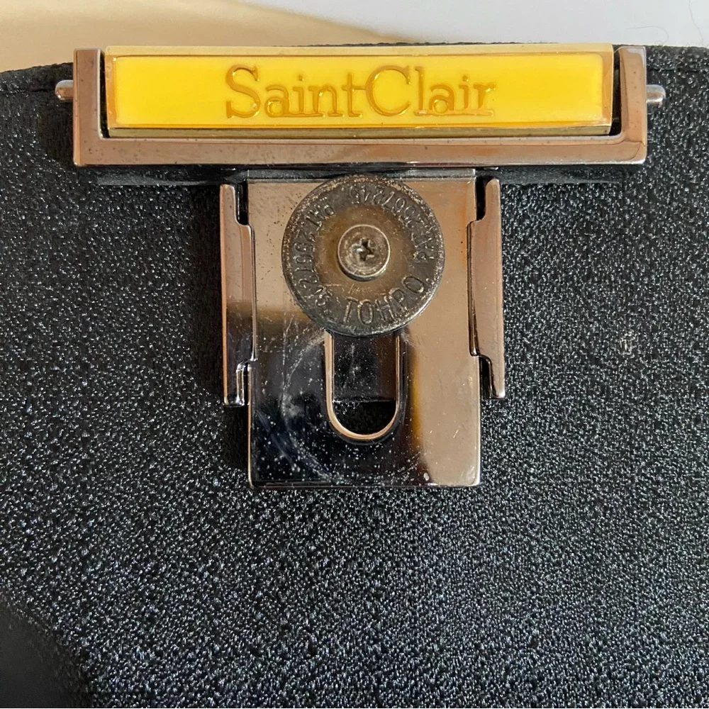Vintage Saint Claire Handbag Bag Purse Clutch Elegant Classic Minimalist Black